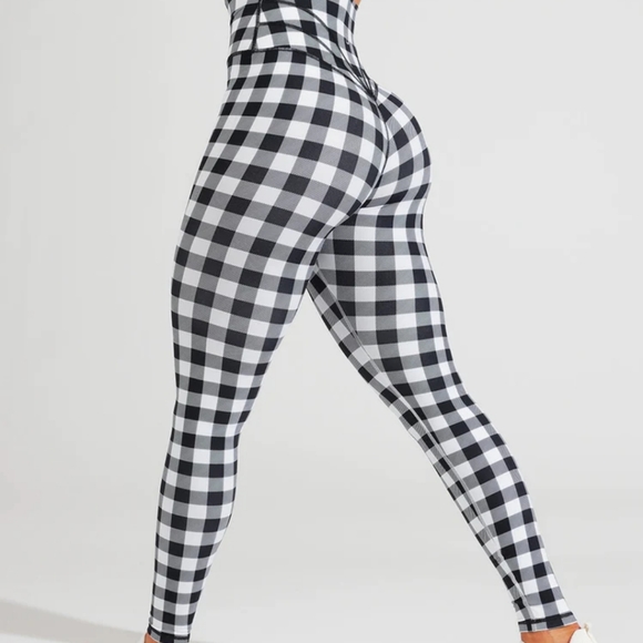 Buffbunny Legacy Leggings White Check Size M - Picture 2 of 5